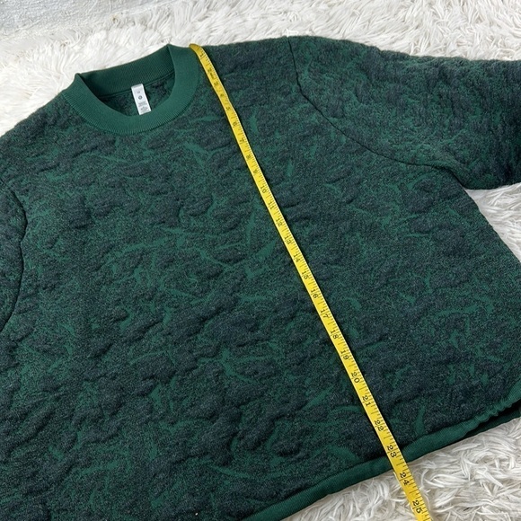 Lululemon Jacquard Multi-Texture Crew Neck Sweater Heathered Smoked Spruce - Picture 4 of 8